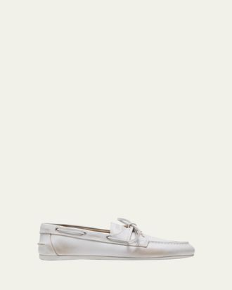 Miu Miu Leather Lace-Up Moccasins