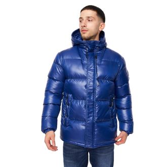 Crosshatch Mens Crosswell High Shine Jacket (Royal Blue) - Size Large