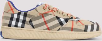 Burberry Beige Lace Up Check Sneakers