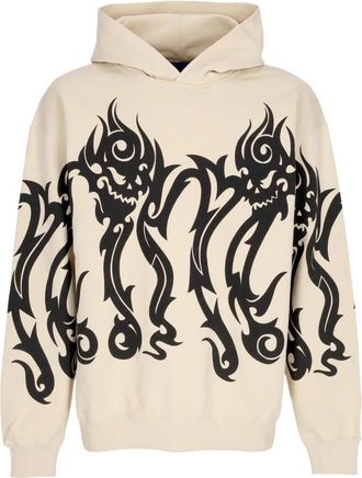 Octopus Tribal Skull Hoodie - Heren - Hoodies - Beige - M - Katoen - Hoodies & sweatvesten