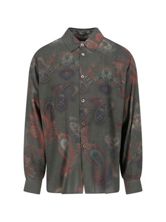Our Legacy Green Forgotten Paisley Patterned Shirt