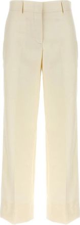Brioni Palinuro Broek - Dames - Wijde Broeken - Wit - S - Wol - Broeken