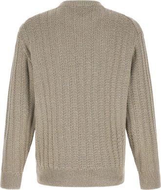 HUGO BOSS Three-Dimensional Jacquard Cotton Sweater - beige