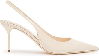 PARIS TEXAS Lidia 70 Patent Leather Slingback Pumps - Ivory