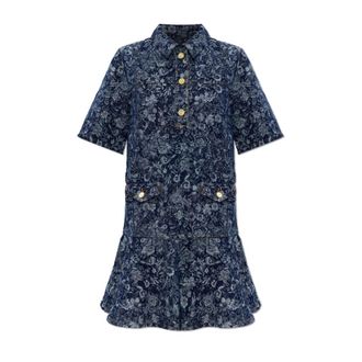 Ganni Short Dresses, female, Blue, Size: L Denim Dress