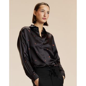 Cynthia Rowley Ladybug Silk Blouse