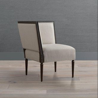 Frontgate Aubrey Banquette Corner Chair - Sable, Sand Linen Parks Performance - Frontgate