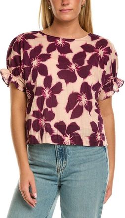 Velvet Delilah Short Sleeve Woven Top