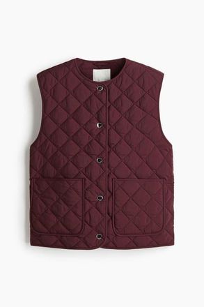 H&M Quilted Gilet in Burgundy at Nordstrom, Size Xx-Large