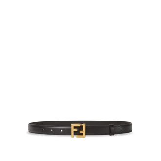Fendi FF Riem - Dames - Riemen - Zwart - 85 CM - Leer - Accessoires