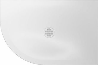 Crosswater Creo Offset Douchebak - 120x80x2.5cm - kwartrond - links - wit