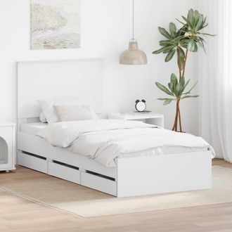 vidaXL Estructura De Cama Con Caj&oacute;n 90 X 200 Cm Madera Ingenieril Vidaxl