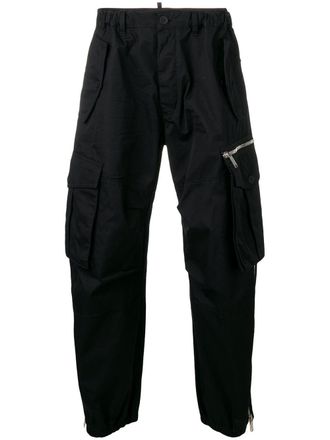 Dsquared2 straight-leg cargo trousers - men - Cotton/Cotton - 46 - Black