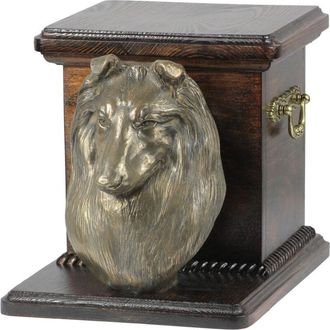 OEM Perro Pastor Escoc&eacute;s: Urna Para Cenizas De Perro Con Estatuilla, Elegante Urna Para Perro, Urna &Uacute;nica Con Busto De Perro De Art-dog