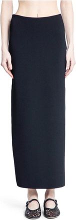 Max Mara High-Waisted Zwarte Maxi Rok - Dames - Maxi Rokken - Zwart - XL - Nylon - Rokken