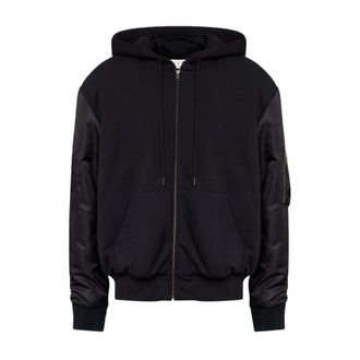 Maison Margiela Zip-Through Hoodie - Heren - Vesten met rits - Zwart - L - Katoen - Hoodies & sweatvesten