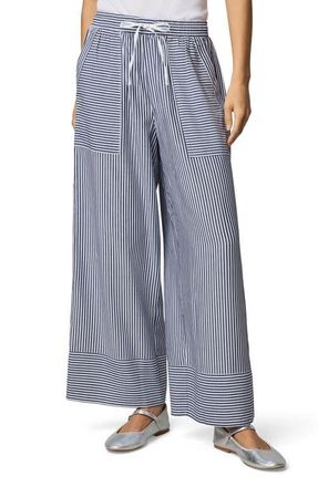 Splendid Ella Stripe Wide Leg Pants in Navy Blue/White at Nordstrom, Size X-Small