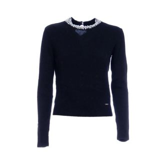 Fracomina Round-neck Knitwear, female, Black, Size: M Knitwear Regular Fit with Wool and Cashmere