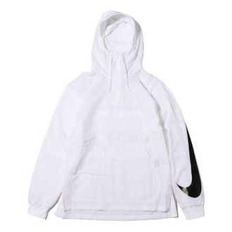 Nike Swoosh Mens Pullover Hooded Sportswear Windbreaker White AA5010-100