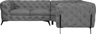 HOME AFFAIRE Chesterfield-Sofa »Amaury L-Form« Chesterfield-Optik, Breite/Tiefe je 262 cm, Fussfarbe wählbar