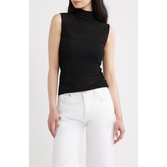 Rag & Bone Mira Mock Neck Tank in Black at Nordstrom, Size Xx-Small