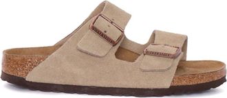 Birkenstock Sliders, female, Beige, Size: 11 US Arizona Narrow Fit
