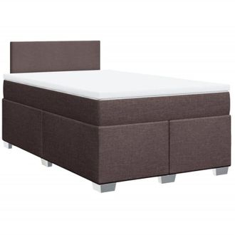 vidaXL Vidaxl - Cama Box Spring Con Colch&oacute;n Tela Marr&oacute;n Oscuro 120x190 Cm