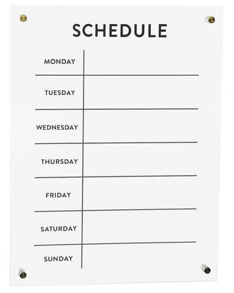 Melrose International Acrylic Dry Erase Weekly Calendar