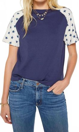 Mother Short Sleeve Concert Racer Top In Patriot Blue