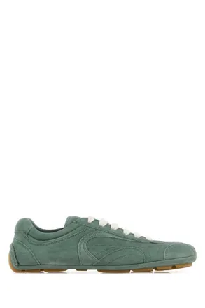 Prada Green Suede Sneakers