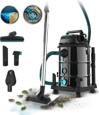 Cecotec Cecotec Aspirador De S&oacute;lidos Y L&iacute;quidos De Metal Con Cable De 30l Conga Rockstar Wet & Dry Steel Pro Tool Neo. 1600w