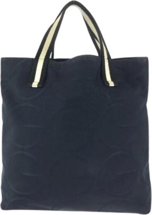 Gucci Pre-owned Tote Bags, female, Black, Size: ONE SIZE Pre-owned G Logo Canvas Tote Bag