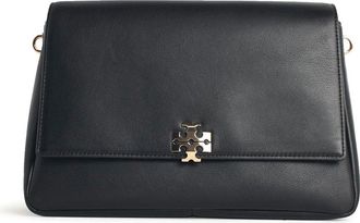Tory Burch Charlie Medium Shoulder Bag In Black Leather