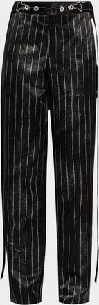 Jean Paul Gaultier Pinstripe Satin Tailored Trousers