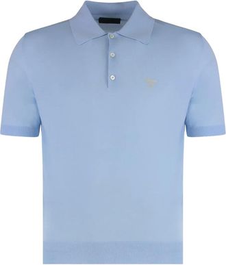 Prada Poloshirt met geborduurd logo - Blauw