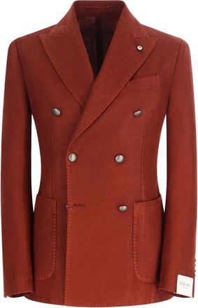 Lubiam Tom Double-breasted Jacket - Heren - Blazers - Bruin - XL - Jassen