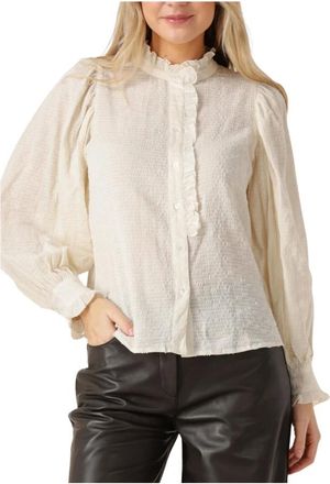 Antik Batik Dames, Blouses & Shirts, Beige, Maat: S Katoen