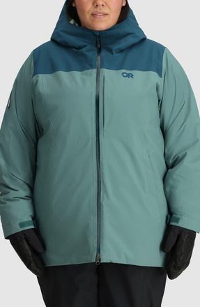 Outdoor Research Snowcrew Hooded Waterproof Jacket in Neptune/Harbor at Nordstrom, Size 2X