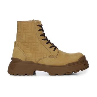 Fendi Lace-up Boots - male - Fendi - Lace-up Boots - Beige - 7 1/2 UK - Shoes