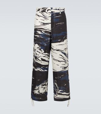 Commas Printed linen straight pants