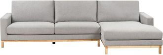 Beliani Corner Sofa 4 Seater SIGGARD Fabric Grey Left Hand