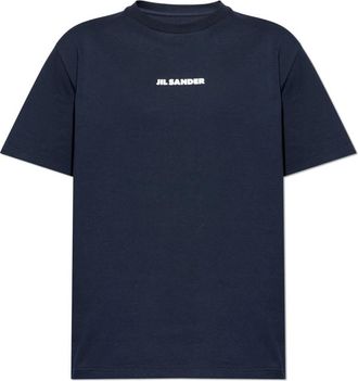 Jil Sander Logo T-Shirt - Heren - T-shirts - Blauw - S - Katoen - Tops