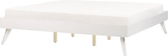 Beliani Cama De Mdf Con Somier De Listones Moderno Blanco 180 X 200 Cm Berric