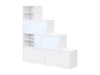 Vente-Unique Mobile Portascarpe 2 Ante E 6 Nicchie Con Led In Mdf Bianco - Lovila