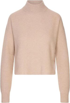 Max Mara Fufy Ribgebreide Trui met Opstaande Kraag - Dames - Coltruien - Beige - S - Wol - Truien & Vesten