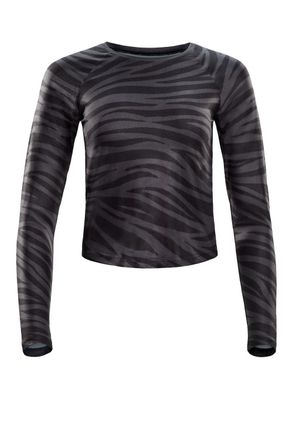Winshape Langarmshirt WINSHAPE AET119LS, Damen, Gr. XXL, grau (zebra, grau), 85% Polyester, 15% Elasthan, Rundhals, Shirts Langarmshirt, Cropped Functional Lig