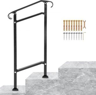 OEM Treppengel&auml;nder 50x13,5x108 Cm Handlauf Gel&auml;nder H&ouml;he(bis Zu 18,5 Cm) & Winkel(0-30,8&deg;) Einstellbar Eingangsgel&auml;nder Eisenhandlauf Ideal F&uuml;r 1 Oder 2 