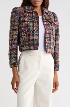 L'agence Kasey Tweed Jacket in Black Multi Colorful Tweed at Nordstrom Rack, Size Small