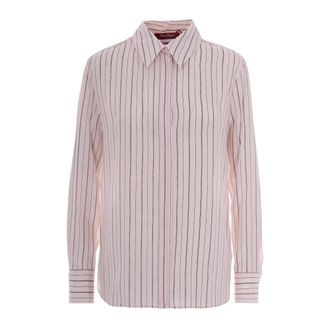 Max Mara Shirts, female, Pink, Size: 2XS Flirt Printed Crepe de Chine Shirt