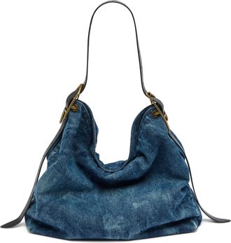 Diesel D-Line-Denim hobo bag - Shoulder Bags - Woman - Blue